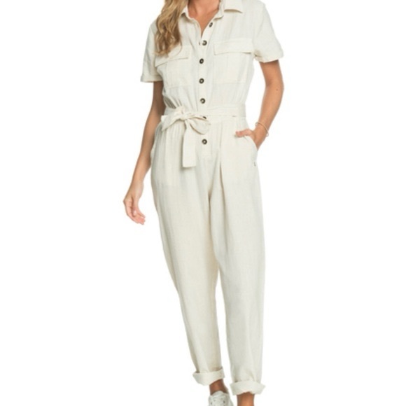 Roxy Linen Jumpsuit - Picture 1 of 6
